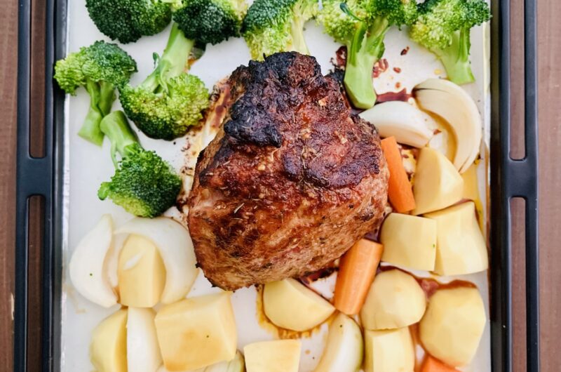 ハニーガーリックソースのローストポーク